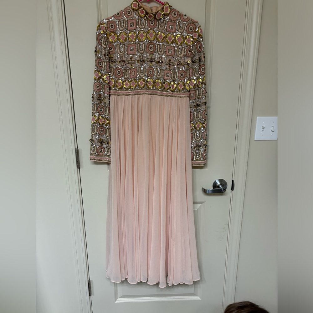 ASOS Embellished Maxi Dress in Pink and Gold